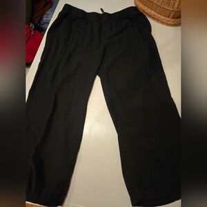 Womens Black Wide Leg Linen Pants